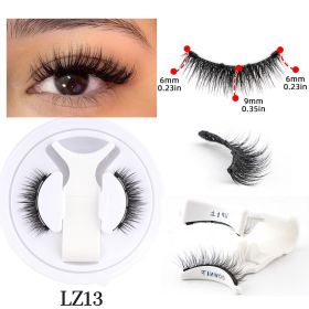 SHIDISHANGPIN New 1 Pair Magnetic Eyelashes Reusable Faux Cils Soft False Eyelash Curly Mink Lashes Makeup Magnetic Tweezers Set (Color: 1 Pair LZ13)