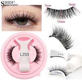 SHIDISHANGPIN New 1 Pair Magnetic Eyelashes Reusable Faux Cils Soft False Eyelash Curly Mink Lashes Makeup Magnetic Tweezers Set (Color: 1 Pair LZ03)