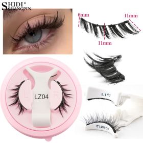 SHIDISHANGPIN New 1 Pair Magnetic Eyelashes Reusable Faux Cils Soft False Eyelash Curly Mink Lashes Makeup Magnetic Tweezers Set (Color: 1 Pair LZ04)