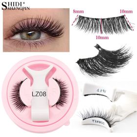 SHIDISHANGPIN New 1 Pair Magnetic Eyelashes Reusable Faux Cils Soft False Eyelash Curly Mink Lashes Makeup Magnetic Tweezers Set (Color: 1 Pair LZ08)
