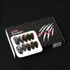 Love Scratch 10PCs 'Trick Faces' Handmade Press-on Nails (size: L)