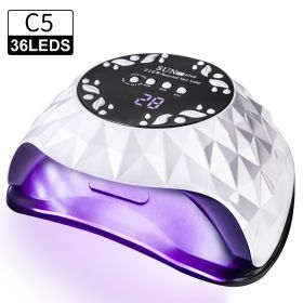 Nail Lamp, Nail Lamp Nail Dryer For All Gel Polish Fast Curing With 4 Timers Removable Base Large Space Automatic Nails Equipment (Color: White)