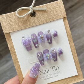 Wear Nail Pure Handmade Manicure (Option: Extra Small XS-Purple Iris Tectorum Butterfly)