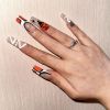 Love Scratch Orange Extra Long Hand-painted Press-on Nails