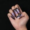 Love Scratch 10PCs Purple Short 4D Art Handmade Press-on Nails