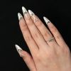 Love Scratch Nude Mid Length French Tips Handmade Press-on Nails