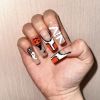 Love Scratch Orange Extra Long Hand-painted Press-on Nails