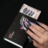 Love Scratch 10PCs Purple Short 4D Art Handmade Press-on Nails