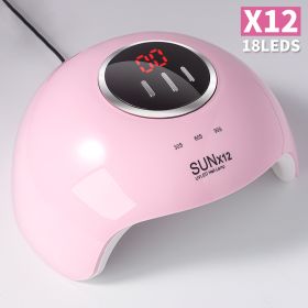 Nail Lamp For Gel Polish, 18 LED Professional Nail Dryer UV LED Nail Lamp With 3 Timer Setting, With Automatic Sensor, LCD Display, Fast Curing Effect (Color: Pink)