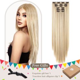 Holdbalance Straight Clip In Hair Extensions 24inch Hair Extensions For Women 6PCS Long Soft Synthetic Natural Hairpieces (Option: Kimi18613)